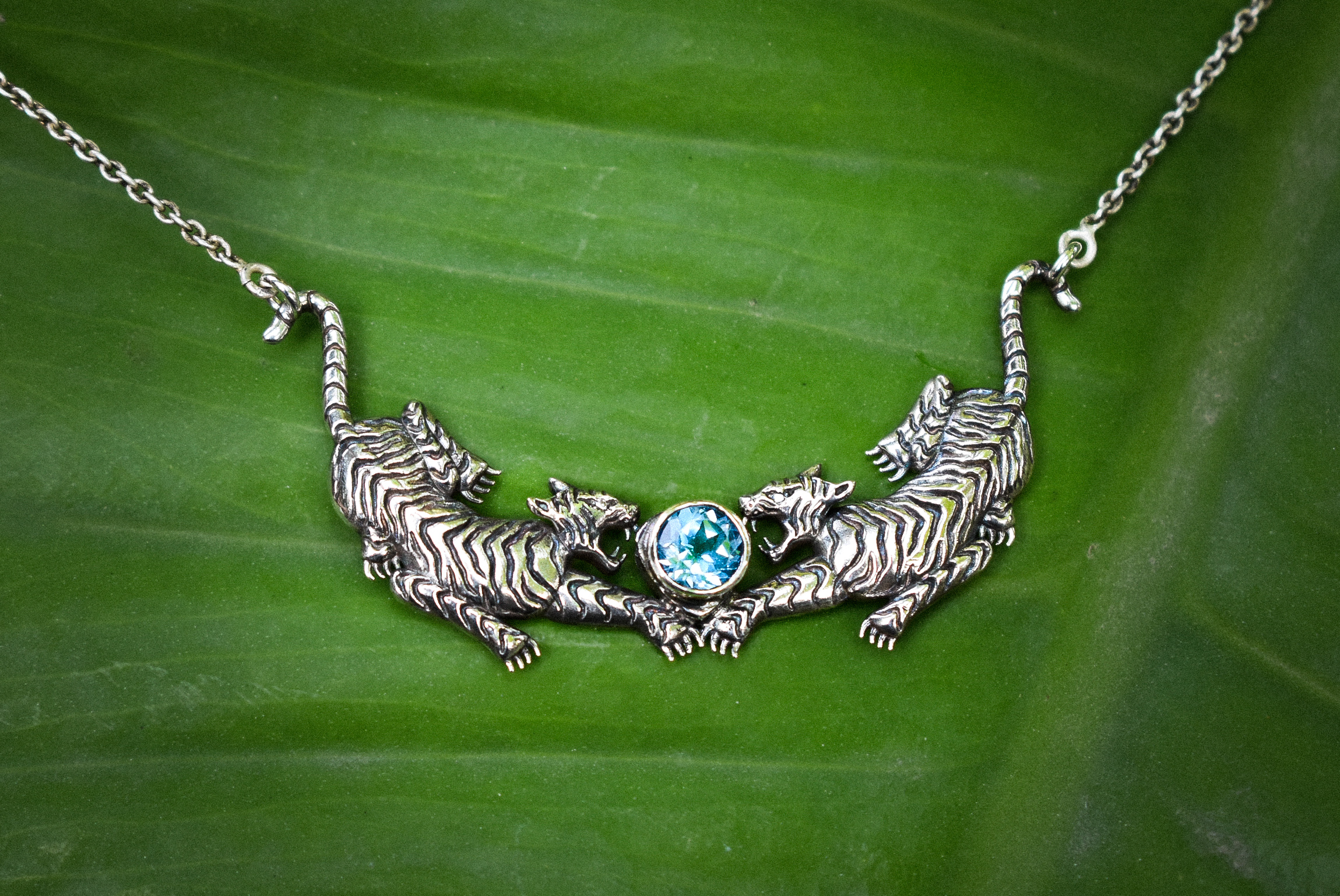 Silver Tigers Necklace